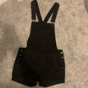 Black Jean Overall Shorts Size M